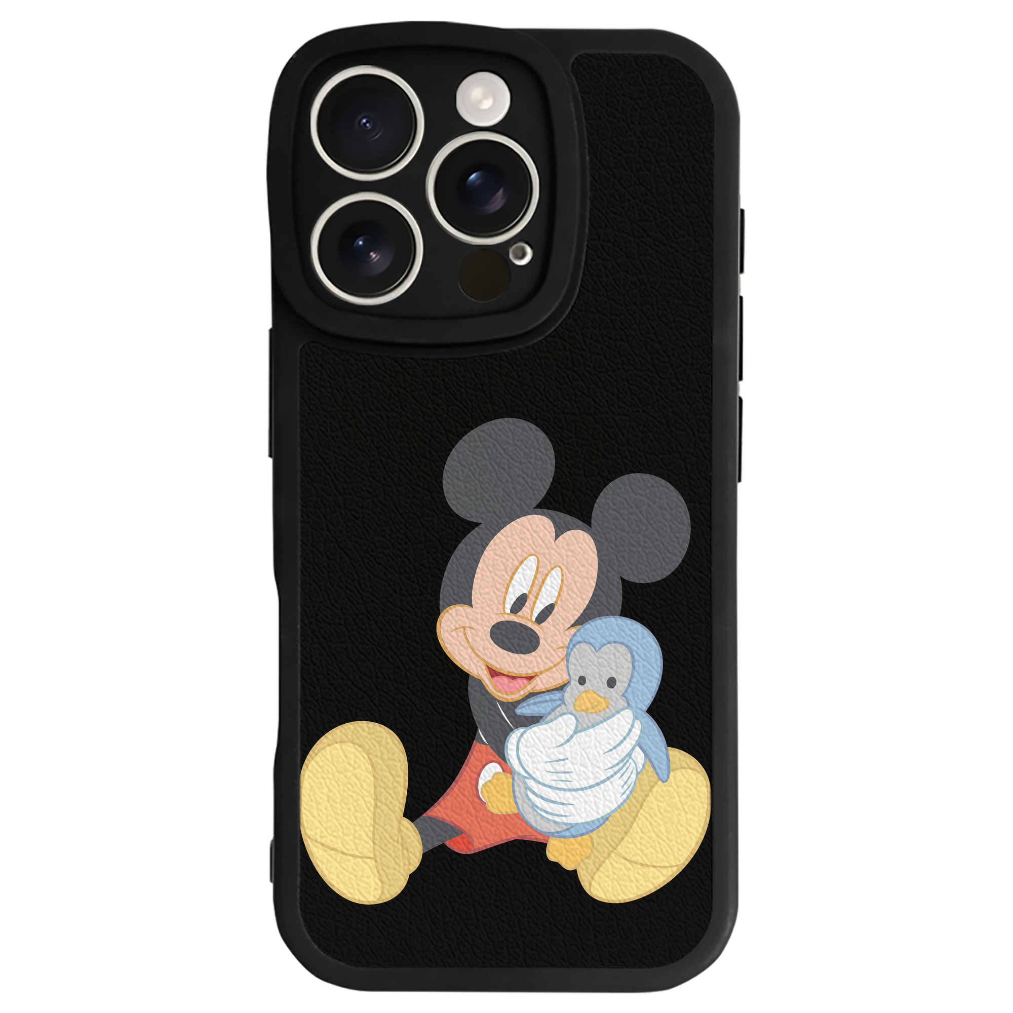 （画像用） ミッキーマウス Mickey Mouse 【iPhone 16シリーズ対応】シリコンスマホケース（レザー調） 材質：シリコン